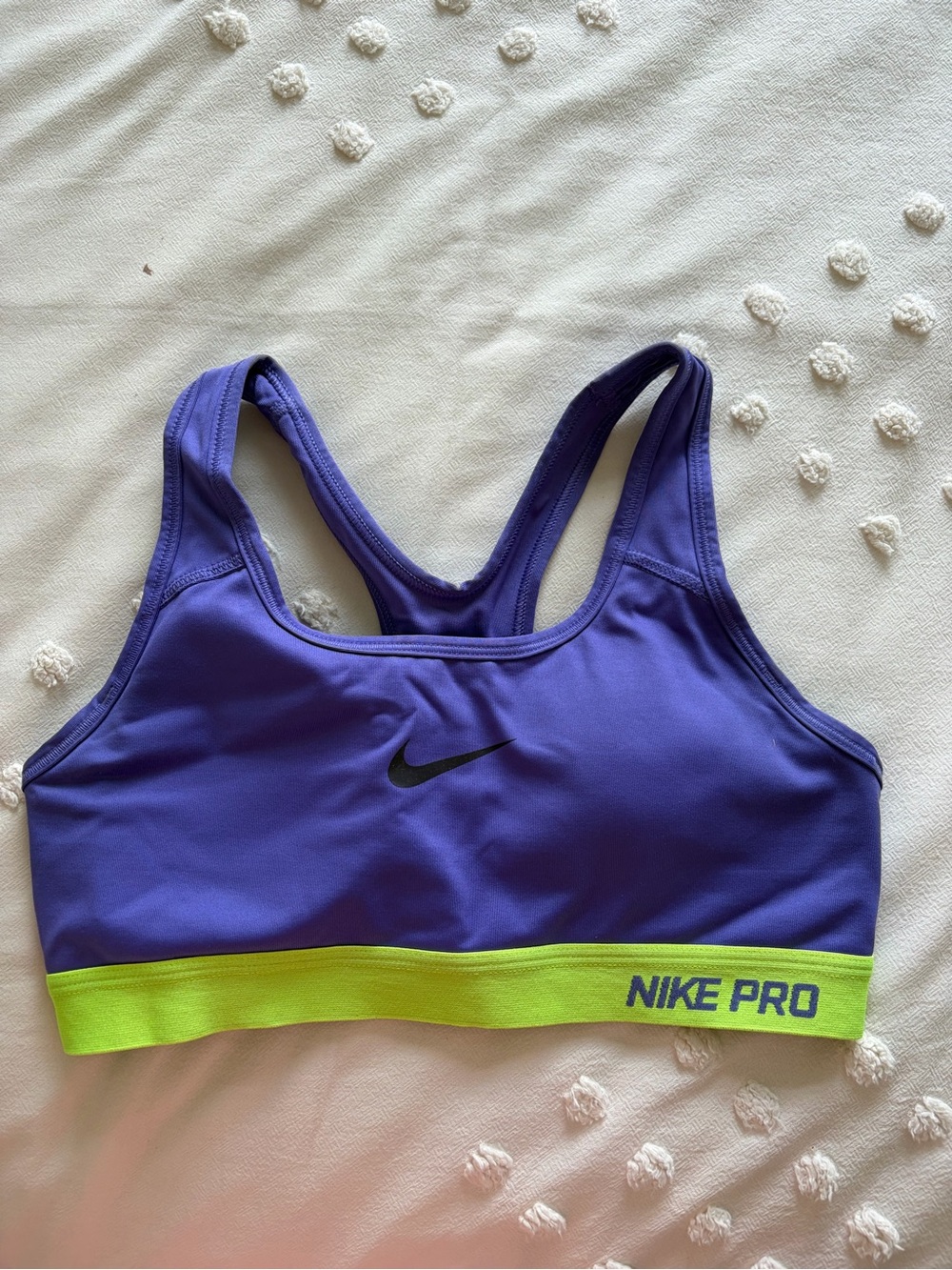 Nike Purple Sports Bra with Neon Green Band